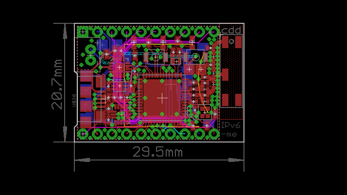 PCB routing layout of a CDD-designed circuit board